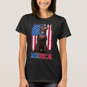 Patriotic Labrador 4th Of July Usa Patriotic Choco T-Shirt