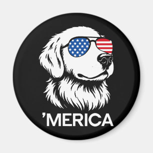 Patriotic Labrador American Flag Fourth of July Magnet