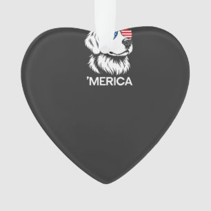 Patriotic Labrador American Flag Fourth of July Ornament