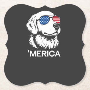 Patriotic Labrador American Flag Fourth of July Paper Coaster