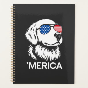 Patriotic Labrador American Flag Fourth of July Planner