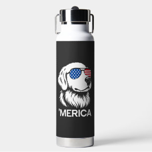 Patriotic Labrador American Flag Fourth of July Water Bottle