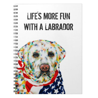 Patriotic Labrador Notebook 6.5" x 8.75"