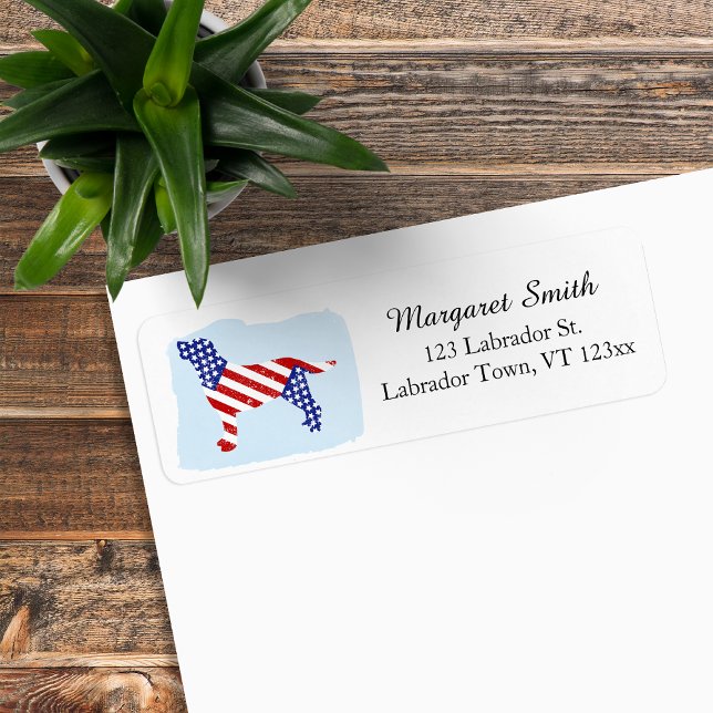 Patriotic Labrador Outline Return Address (Patriotic Labrador Outline Return Address Labels for Labrador Owners.  Stars and Stripes design.)