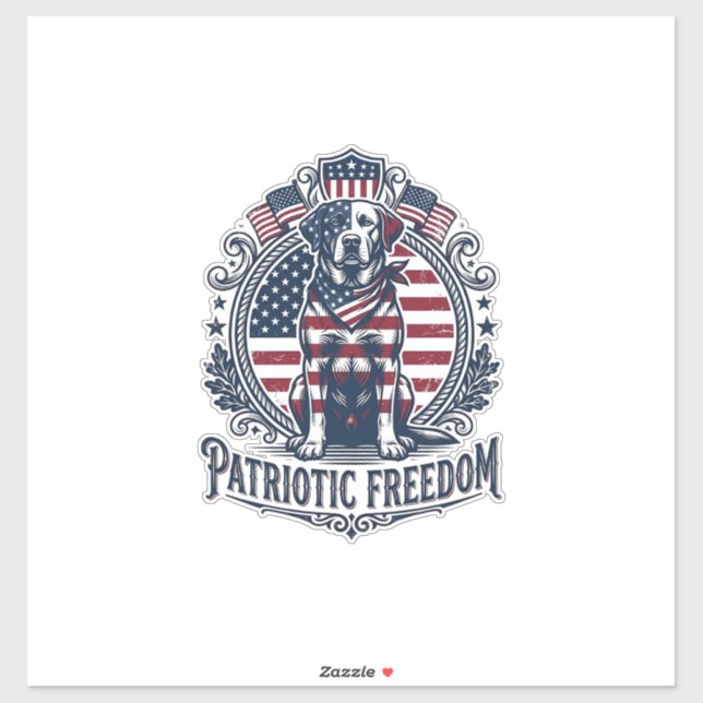 Patriotic Labrador Retriever Vector Graphic Tee_1 (Sheet)