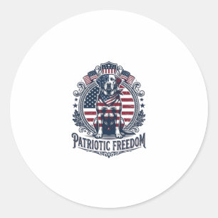 Patriotic Labrador Retriever Vector Graphic Tee_1 Classic Round Sticker