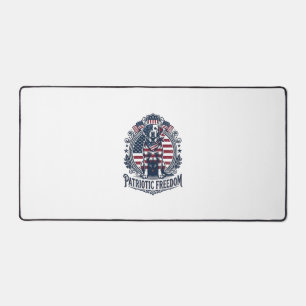 Patriotic Labrador Retriever Vector Graphic Tee_1 Desk Mat
