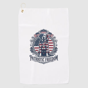 Patriotic Labrador Retriever Vector Graphic Tee_1 Golf Towel