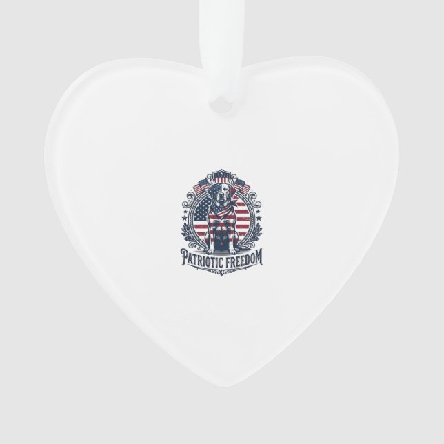 Patriotic Labrador Retriever Vector Graphic Tee_1 Ornament (Front)