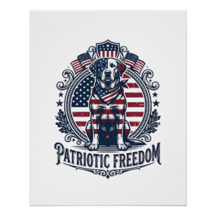 Patriotic Labrador Retriever Vector Graphic Tee_1 Poster