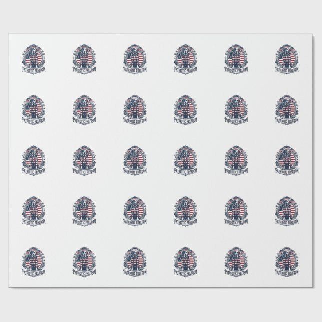 Patriotic Labrador Retriever Vector Graphic Tee_1 Wrapping Paper (Flat)