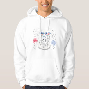 Patriotic Labrador with USA Shades Hoodie