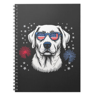 Patriotic Labrador with USA Shades Notebook