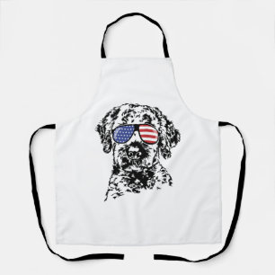 Patriotic Lagotto Romagnolo American Flag dog  Apron