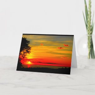 Patriotic Lake Winnebago Sunset Thinking Of You Card