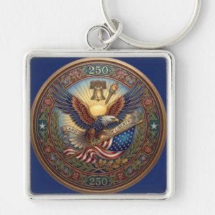 Patriotic “Land of Liberty Eagle 250” Keychain