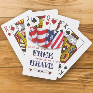 Patriotic Land of the Free Bunting Playing Cards
