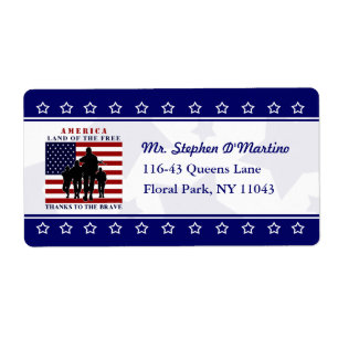 Patriotic Land of the Free Custom Shipping Label