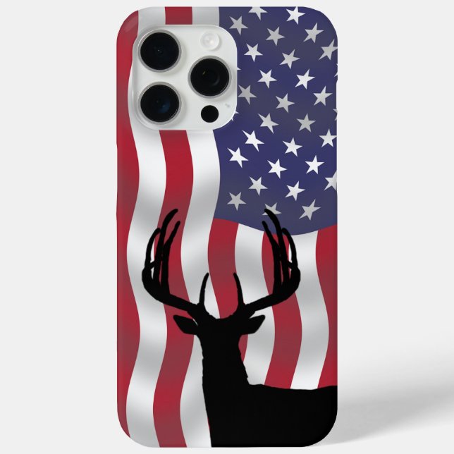 Patriotic Large Antlered Deer Case-Mate iPhone Case (Back)