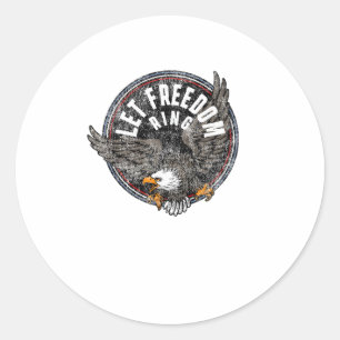 Patriotic Let Freedom Ring Vintage American Bald E Classic Round Sticker