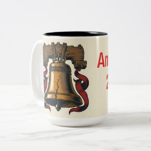 Patriotic Liberty Bell Two-Tone Coffee Mug