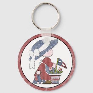 Patriotic Liberty Kid Key Ring