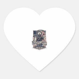 Patriotic Liberty Reaper Dark Patriot Skeleton & R Heart Sticker