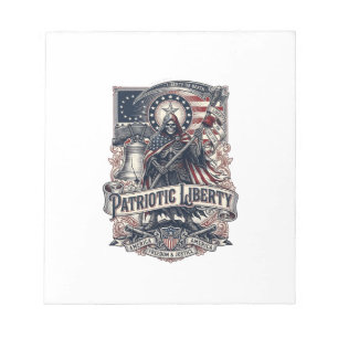 Patriotic Liberty Reaper Dark Patriot Skeleton & R Notepad