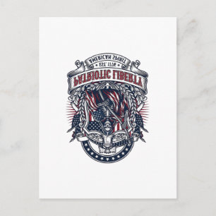 Patriotic Liberty Reaper Dark Patriot Skeleton & R Postcard
