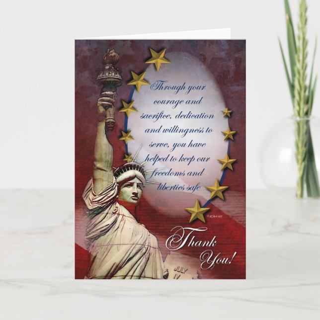 Patriotic Liberty Thank You Card (Front)