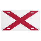 Patriotic license plate with Flag of Alabama