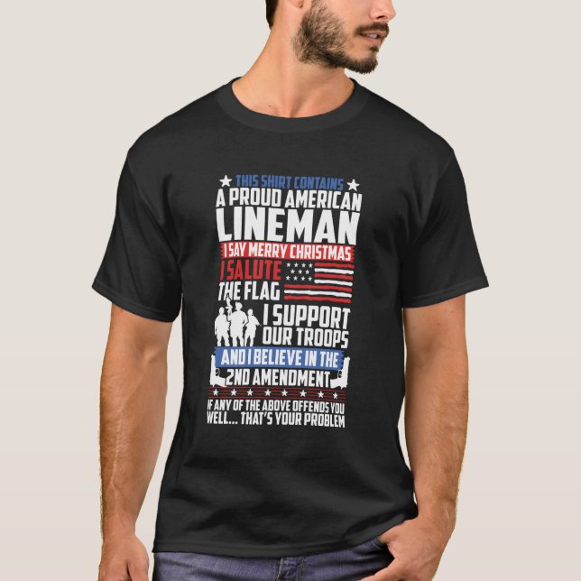 Patriotic Lineman T-Shirt (Front)