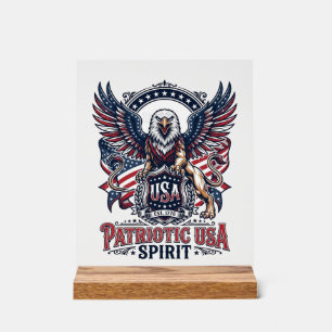 Patriotic Lion Eagle Guardian Animal Hybrid Patrio Acrylic Sign