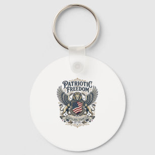 Patriotic Lion Eagle Guardian Animal Hybrid Patrio Key Ring