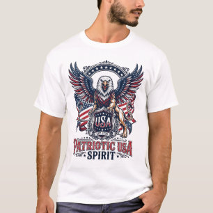 Patriotic Lion Eagle Guardian Animal Hybrid Patrio T-Shirt