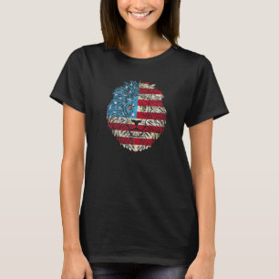 Patriotic Lion Head American Flag Proud Lion Astro T-Shirt