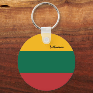 Patriotic Lithuania Keychain, Lithuanian Flag Key Ring