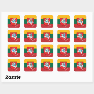 Patriotic Lithuania & Lithuanian flag / sports Square Sticker