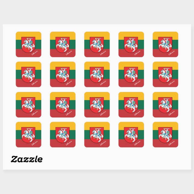 Patriotic Lithuania & Lithuanian flag / sports Square Sticker (Sheet)