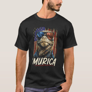 Patriotic Lizard Murica 4th of July Bearded Dragon T-Shirt