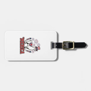 Patriotic Llama Merica Vintage Vector Design_1 Luggage Tag
