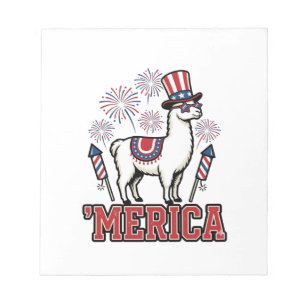 Patriotic Llama Merica Vintage Vector Design_1 Notepad