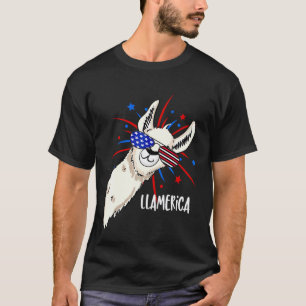 Patriotic Llama Party For The Fourth Of July T-Shirt