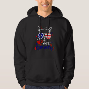 Patriotic Llama Usa 4th Of July Red White And Blue Hoodie