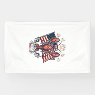 Patriotic Lobster Flag Vintage Engraving T-Shirt_1 Banner