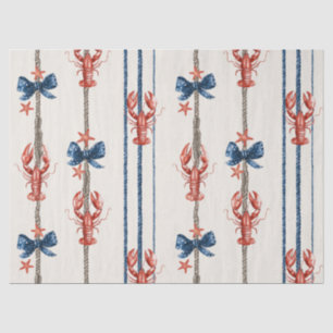 Patriotic Lobster Red White Blue Stars (3) Tissue Paper