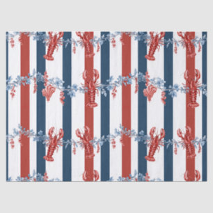 Patriotic Lobster Red White Blue Stars (4) Tissue Paper