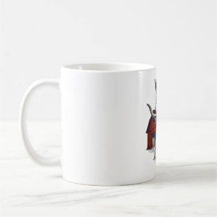 Patriotic Longhorn Cow and Red Barn Vector Design_ Coffee Mug