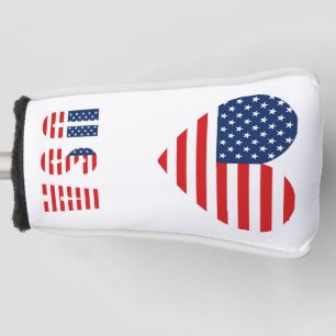 Patriotic Love Sign Golf Putter Head Cover