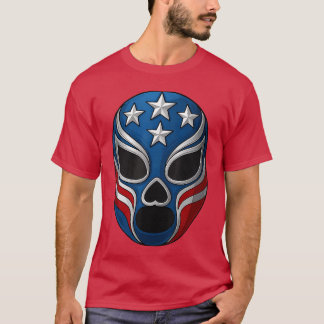 Patriotic Luchador Mask Fans American Pride Comic  T-Shirt